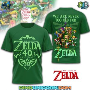 The Legend of Zelda 40th Anniversary Tshirt The Legend of Zelda 40th Anniversary Tshirt